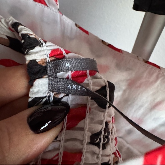 NWT Anthropologie The Helena Square-Neck Smocked Tiered Midi Dress Sz M - Picture 10 of 10